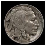 1930 Buffalo Nickel 5c XF/AU