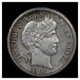 1907 O Barber Silver Dime Better Date