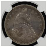 1845 Seated Liberty Dollar XF NGC Dtls TOUGH DATE