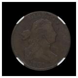 1801 1/000 Draped Bust Large Cent NGC F Dtls CUD