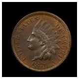 1874 Indian Head Cent BU+ WOW GREAT LOOK