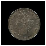 1883 Liberty V Nickel Cents NGC AU 58 BRIGHT