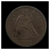 1862 Seated Liberty Silver Dollar AU+ CIVIL WAR