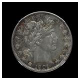1901 Barber Half Silver Dollar NGC AU 53