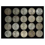 Lot of 20 Better Walking Liberty Halves $10 FV