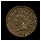 1863 Indian Head Cent Copper Nickel BU WOW