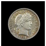 1908 D Barber Silver Dime ICG AU 55 LUSTROUS