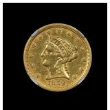 1852 $2.5 GOLD Quarter Eagle NGC AU Details