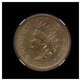 1860 Indian Head Cent Copper Nickel NGC MS 63 WOW