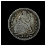 1853 Seated Liberty Silver Dime Arrows & Rays