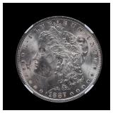 1887 Morgan Silver Dollar NGC MS 63