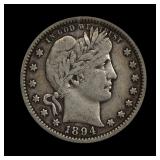 1894 Barber Silver Quarter ICG XF 40