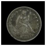 1876 Seated Liberty Silver Quarter F/VF