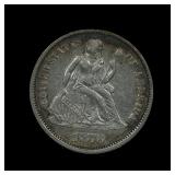 1876 Seated Liberty Silver Dime