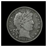 1902 Barber Silver Half Dollar VF