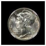 1940 Mercury Silver Dime NGC MS 65
