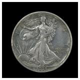 1916 Walking Liberty Silver Half Dollar AU TONED