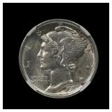 1917 D Mercury Silver Dime 10c NGC AU 58