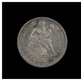1872 Seated Liberty Dime ICG AU 55 Details