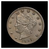 1893 Liberty V Nickel AU+/BU NICE!