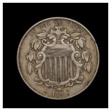 1869 Shield Nickel RPD Die Cracks VF/XF
