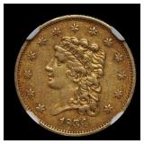 1834 $2.5 Classic Head NGC AU Details ULTRA RARE
