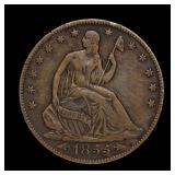 1855 O Seated Liberty Silver Half Arrows VF/XF