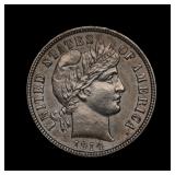 1914 D Barber Silver Dime BU+