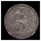 1859 Seated Liberty Silver Dollar NGC AU++ Details
