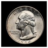 1934 D Washington Silver Quarter BU Filled D