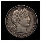 1915 D Barber Silver Half Dollar XF