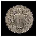 1866 Shield Nickel W/ Rays AU FIRST YEAR