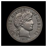 1911 S Barber Silver Dime AU Better Date
