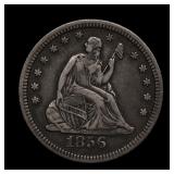 1856 Seated Liberty Silver Quarter VF+/XF