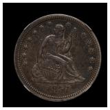 1857 Seated Liberty Quarter NGC XF-45 CAC WOW