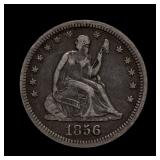 1856 Seated Liberty Silver Quarter ICG VF-30