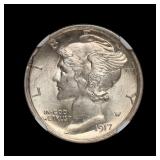 1917 S Mercury Silver Dime NGC MS-62