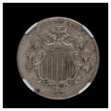 1872 Shield Nickel NGC AU-53 Better Date