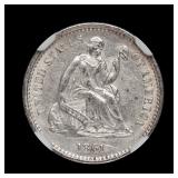 1861 Seated Liberty Half Dime NGC AU-58 CIVIL WAR