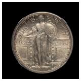 1917 Type 1 Standing Liberty Quarter NGC AU-58 FH