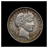 1914 D Barber Silver Dime AU