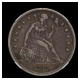 1843 Seated Liberty Silver Dollar NGC VF-35