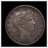 1896 Barber Silver Half Dollar AU+ Nice Early Date