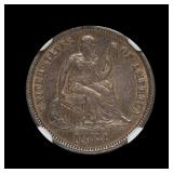 1883 Seated Liberty Silver Dime NGC AU-55
