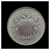 1867 Shield Nickel BU+ TONED BEAUTY