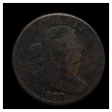 1807 Large Cent Draped Bust Fine RARE EARLY COPPER