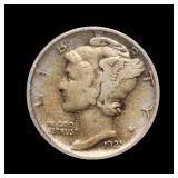 1925 D Mercury Silver Dime ICG F-12 Better Date