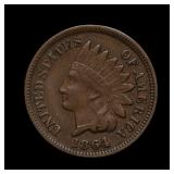 1864 Indian Head Cent Bronze XF ROTATED REV ERROR