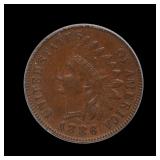 1886 Type 1 Indian Head Cent Penny ICG AU-55