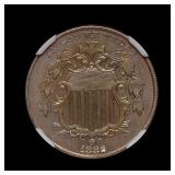 1882 Shield Nickel NGC MS-61 UNDERGRADED TONED